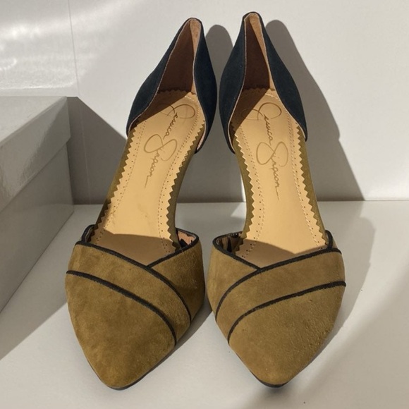 Jessica Simpson Seville D’Orsay Suede Pumps In Bronze - Picture 2 of 14